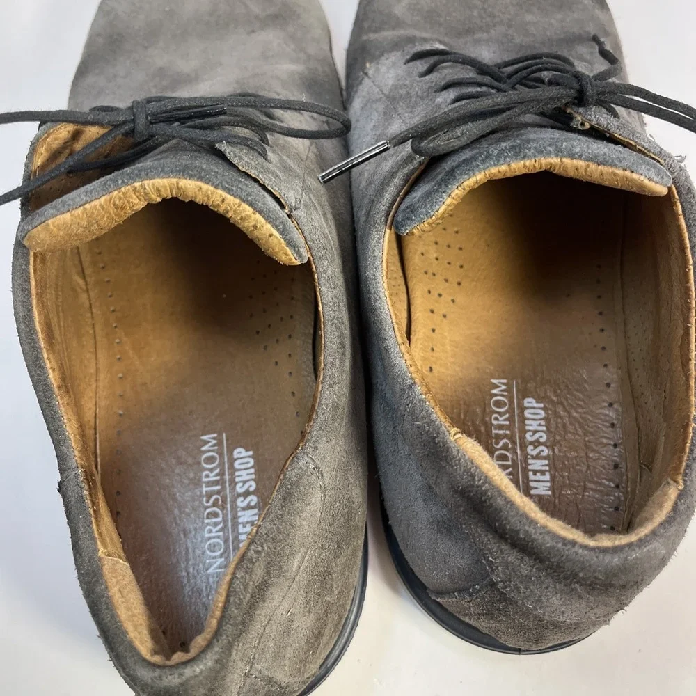 Nordstrom Mens Size 8.5 M Ombre Gray Suede Classic Oxford Shoes Lace Up